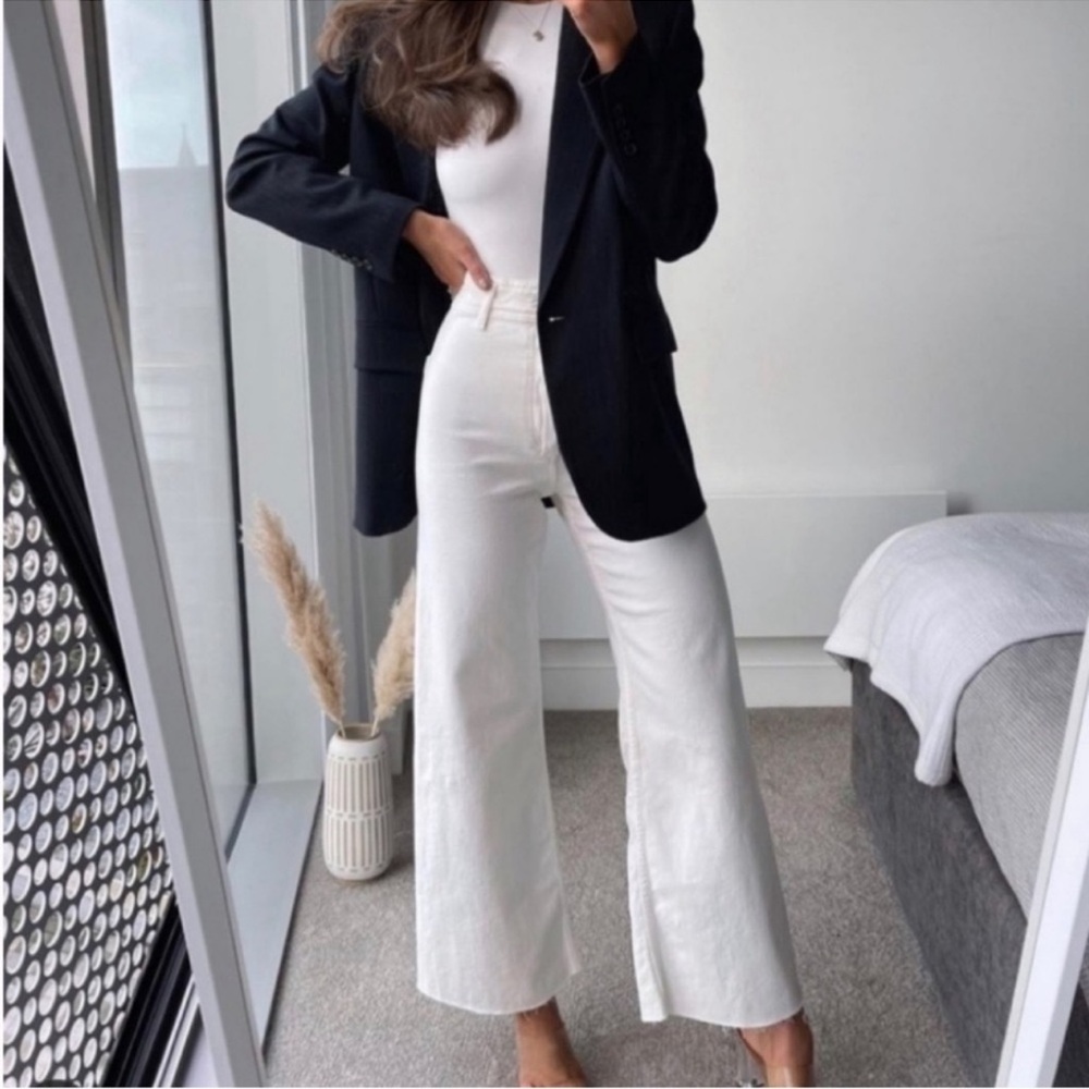 ZW COLLECTION HIGH WAIST MARINE STRAIGHT JEANS